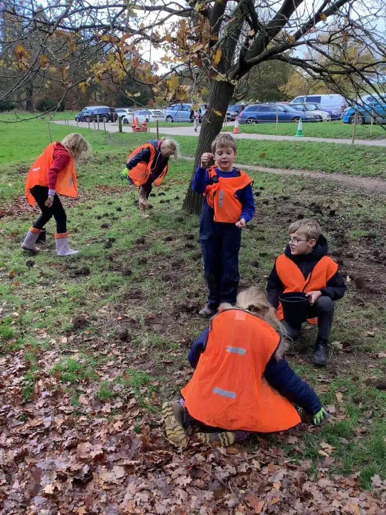 Turnditch pupils hard at work at the National Trust Hall