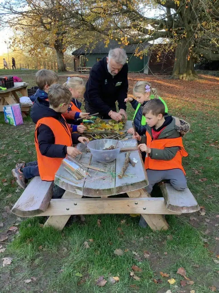 Turnditch Pupils making their bug houses