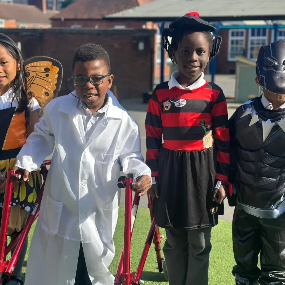 IMG_3481 students from Firs Primary School in the costumes donated to them.